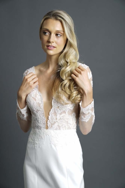 Bridal Gowns: Modern Trousseau Gown 'Belize' featuring Lyon Lace from Gelmor
