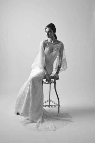 Bridal Gowns: Modern Trousseau Gown 'Marlon' featuring Gelmor Lace