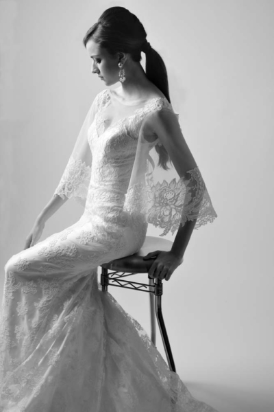 Bridal Gowns: Modern Trousseau Gown 'Marlon' featuring Gelmor Lace