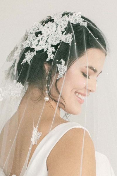 Bridal Veils: Sara Gabriel 'Keira' Veil featuring Gelmor Lace by Sara Gabriel