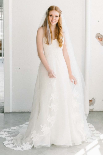 Bridal Veils: Sara Gabriel 'Rebecca' Veil featuring Gelmor Lace