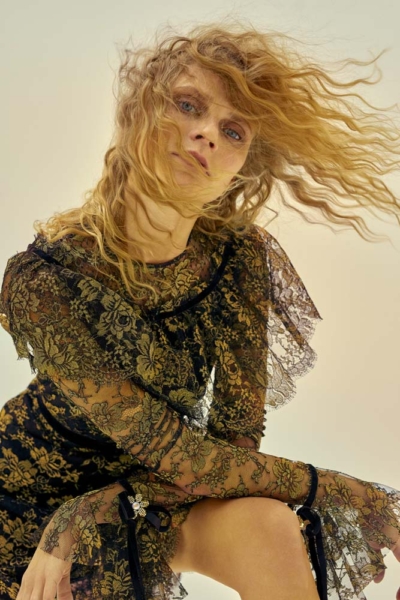 Ready to Wear: Trista Dress featuring Metallic Lace from Gelmor