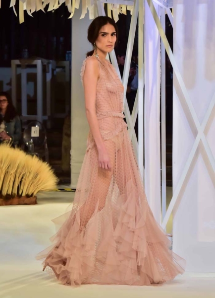 Gelmor lace trista blush lace dress