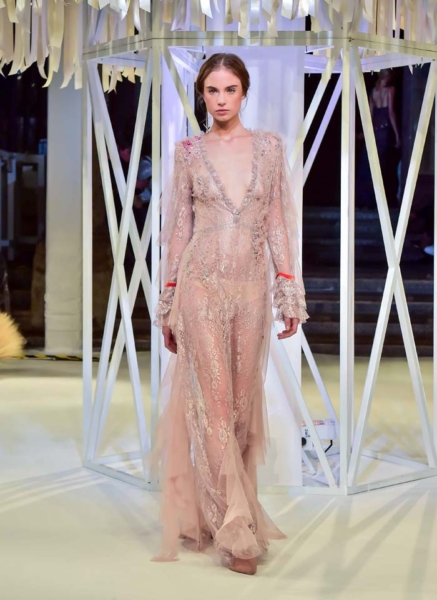 Ready to Wear: Trista dress featuring Metallic Lace from Gelmor