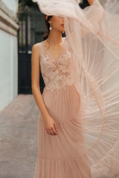 Ready to Wear: Trista dressfeaturing Lace and Tulle from Gelmor Lace