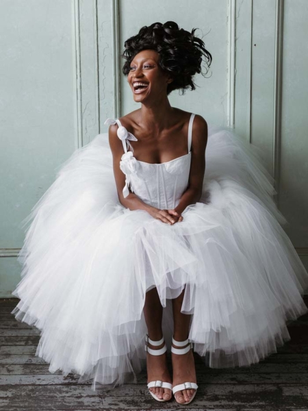 Bridal: Wiederhoeft SS21 Jackie Skirt featuring Gelmor Lace